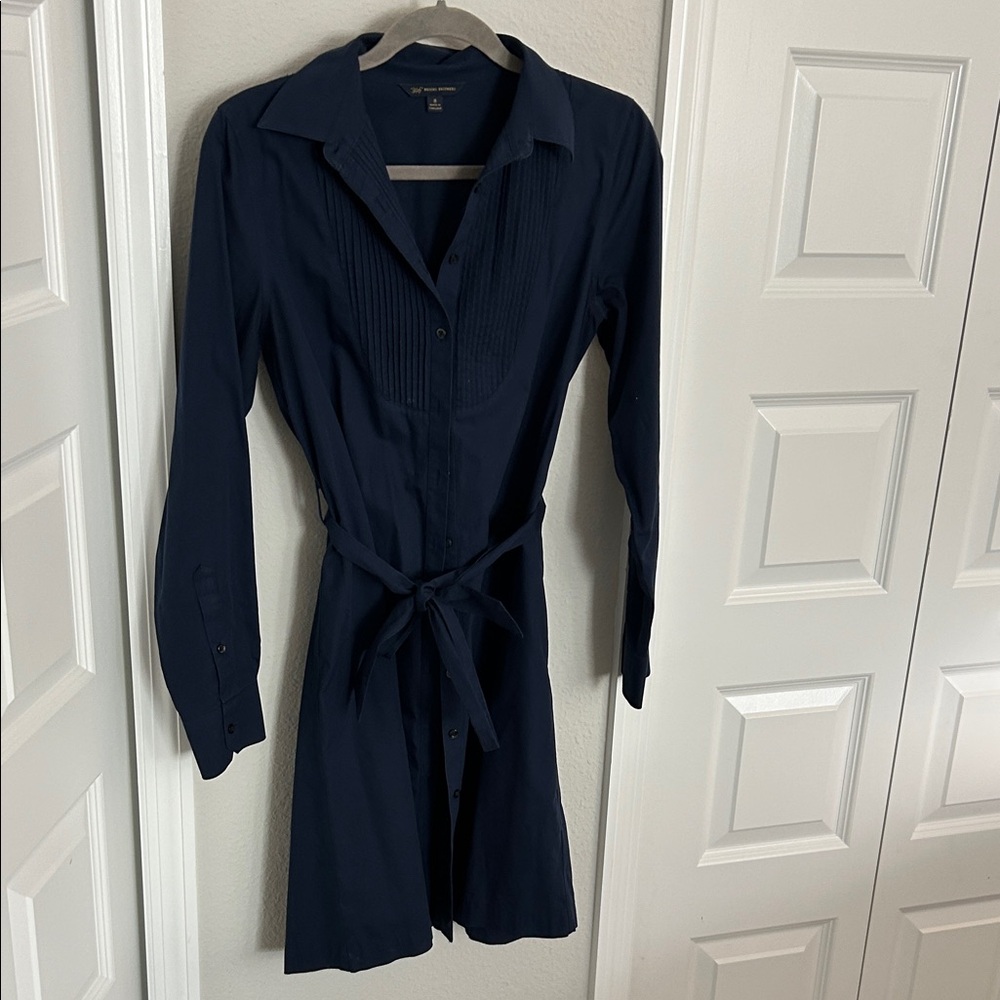 Brooks Brothers Dark Blue Long Sleeve Dress